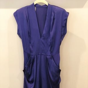 Cynthia Vincent Purple Silk Mini Dress